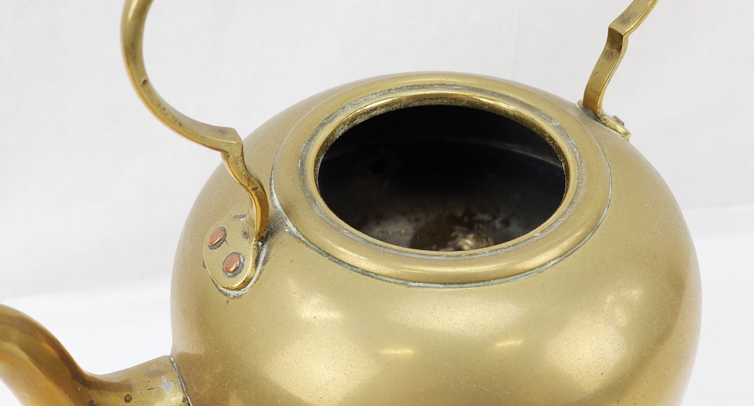 Antique Brass Tea Pot on Stand - Image 5