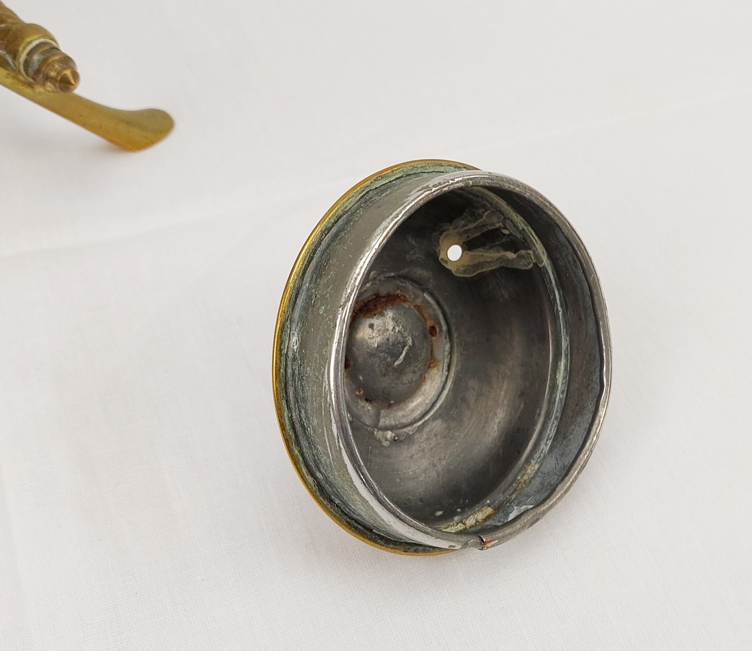 Antique Brass Tea Pot on Stand - Image 6