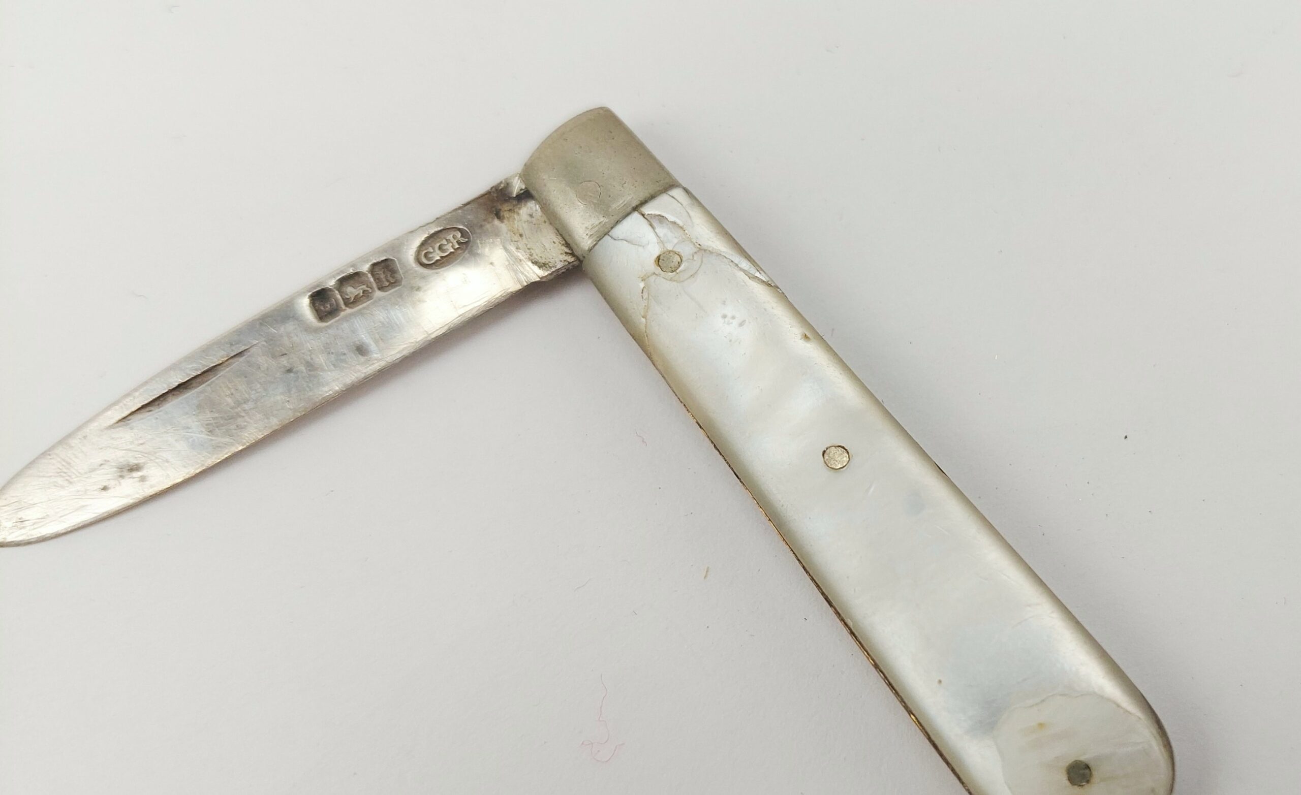 1902 Sheffield Silver & Mother of Pearl Fruit Knife - Image 3