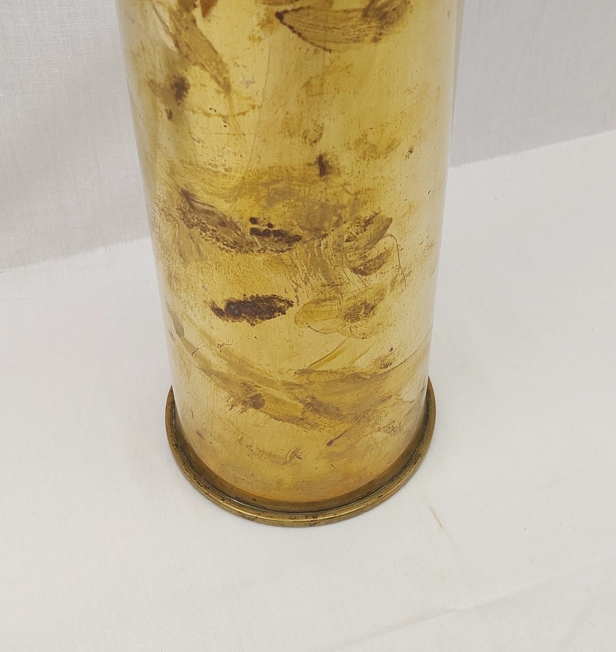 WW1 4 Inch Mk IV Gun Brass Shell Case - Image 7