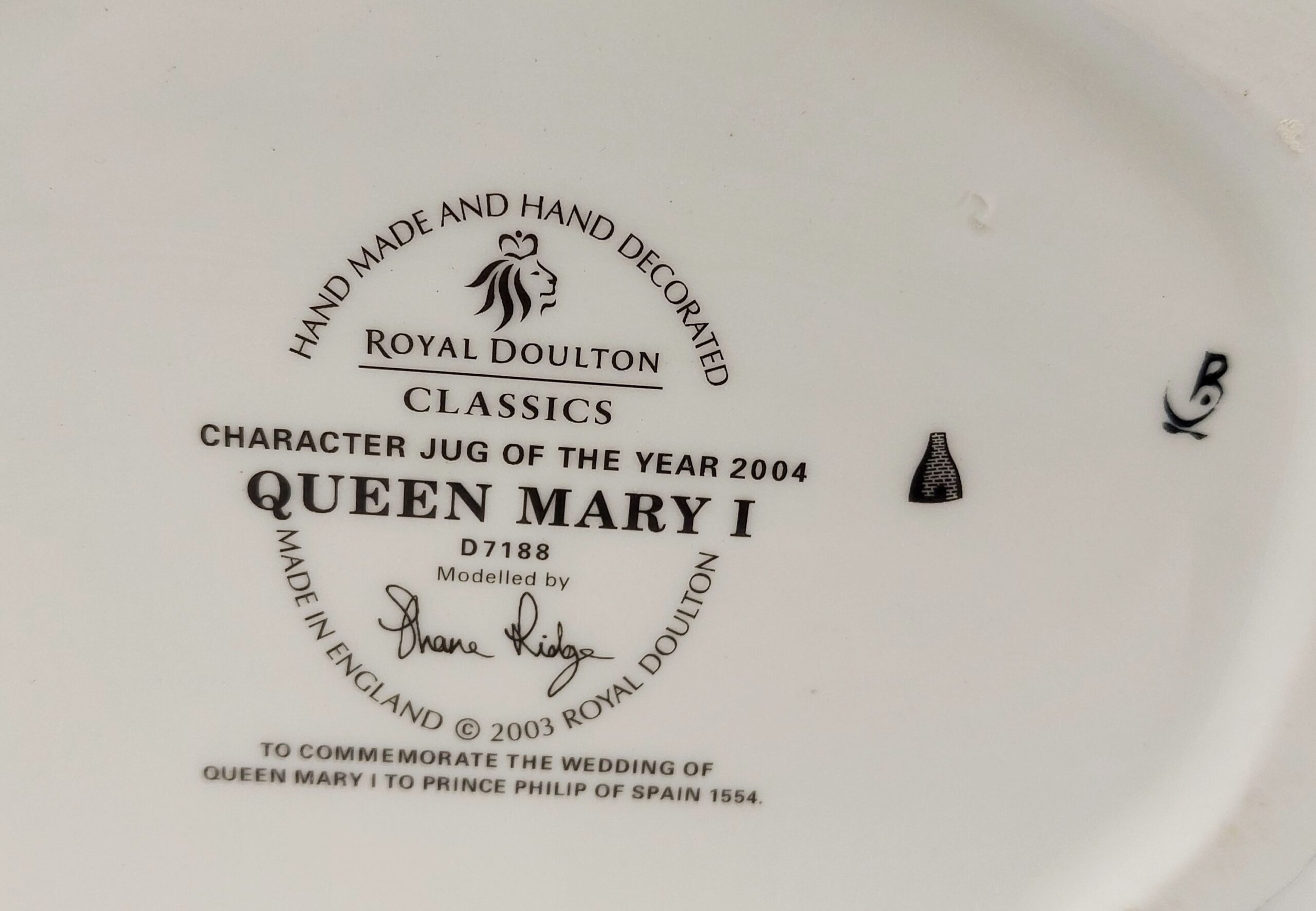 c2004 Royal Doulton Classics Queen Mary I Character Jug D7188 #1 - Image 6
