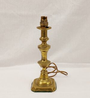 Antique Brass Candlestick Converted Into a Lamp Base