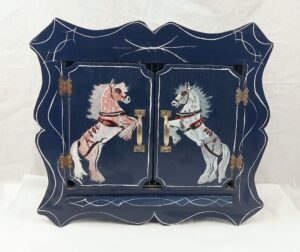 Vintage Hand-Painted Wooden Showmans Bird Cage