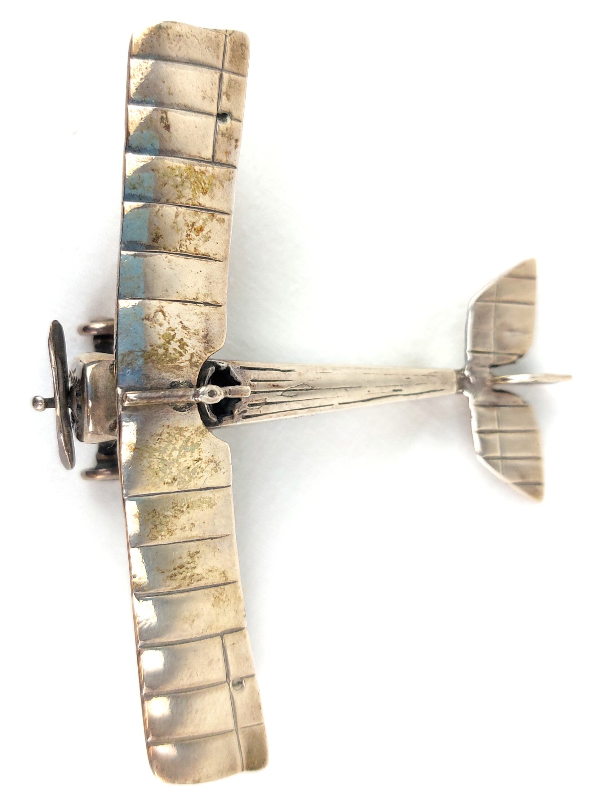 Miniature WW1 Fighter Biplane French Nieuport 17, 925 Sterling Silver - Image 2