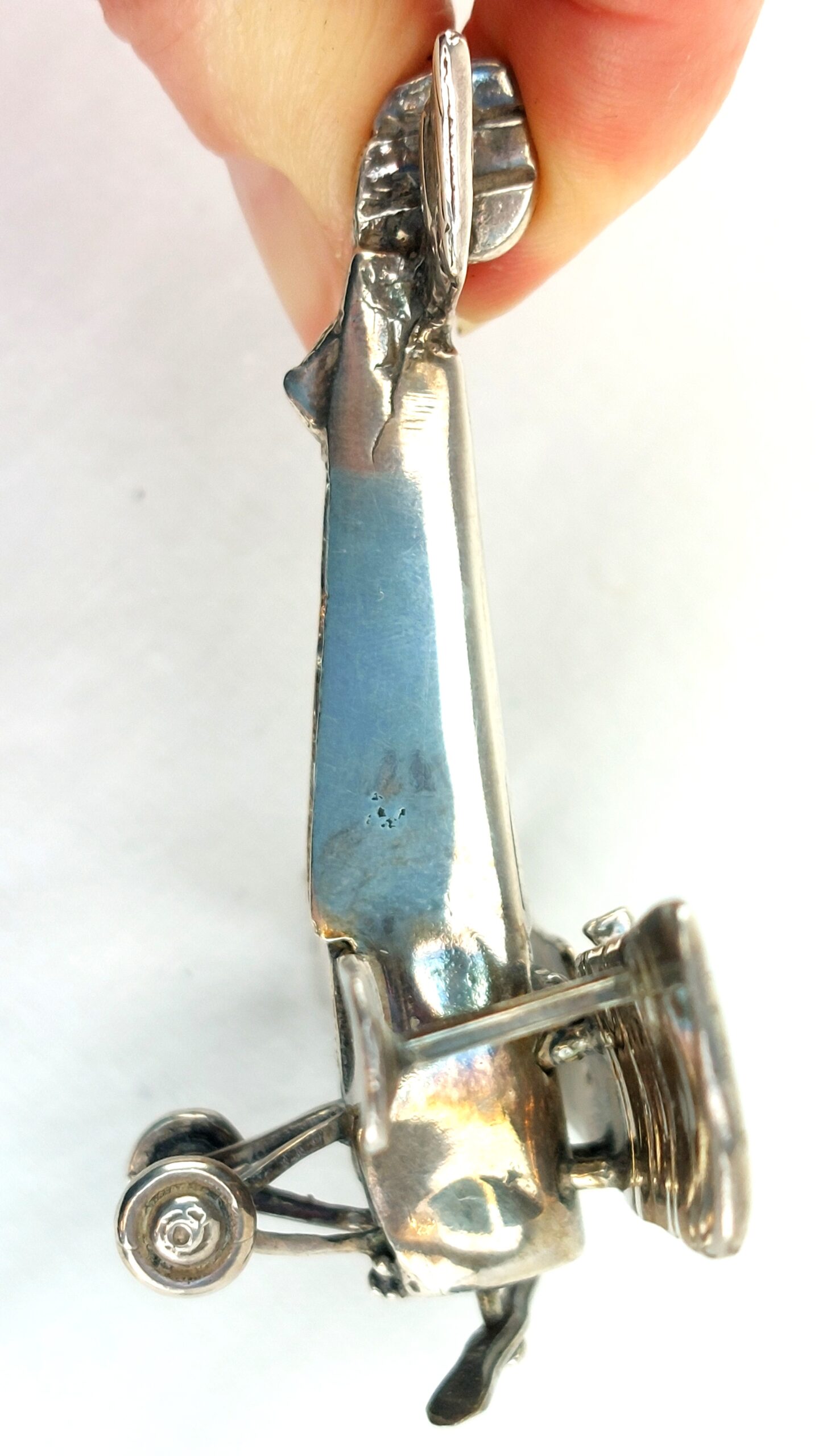 Miniature WW1 Fighter Biplane French Nieuport 17, 925 Sterling Silver - Image 11