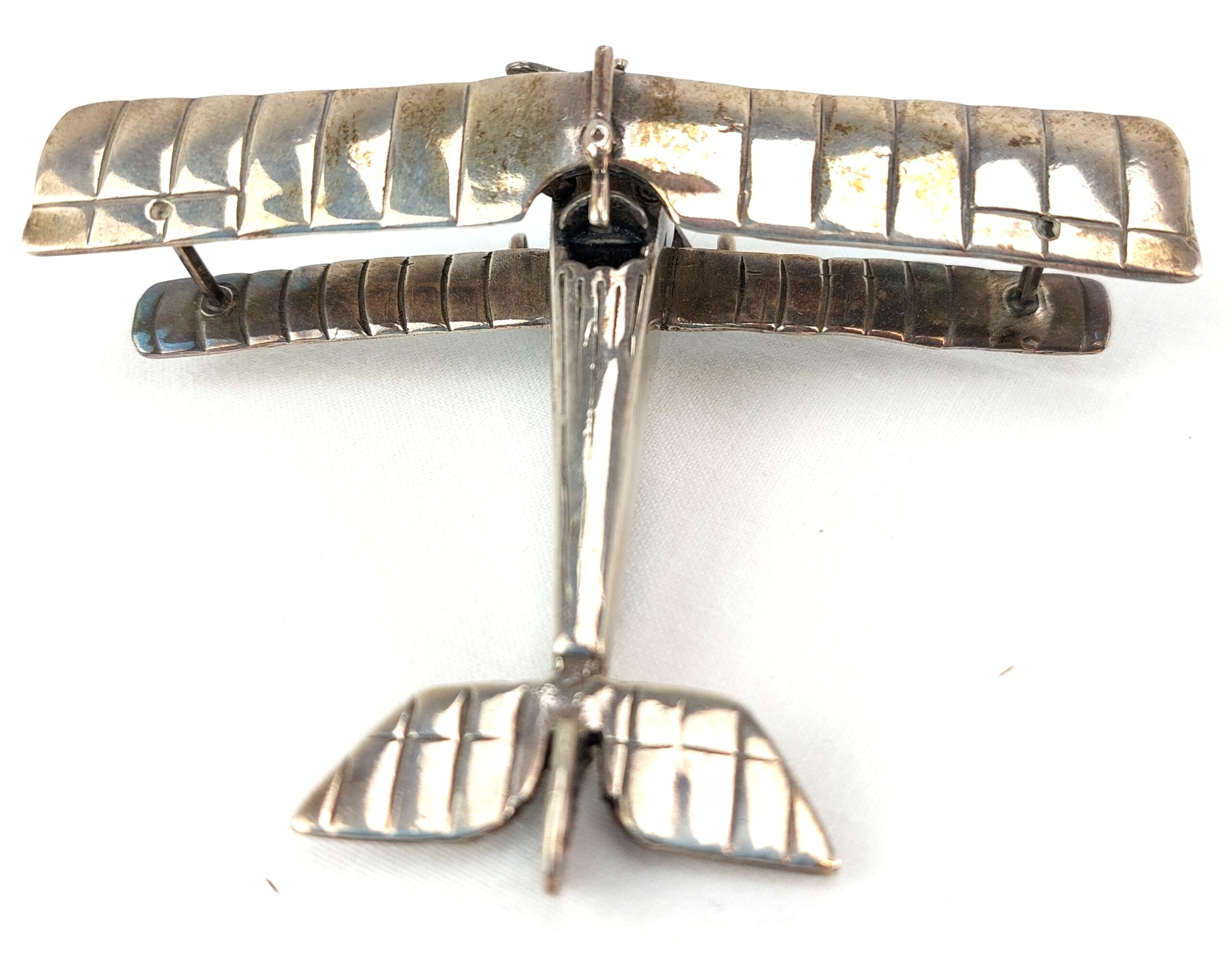Miniature WW1 Fighter Biplane French Nieuport 17, 925 Sterling Silver - Image 4