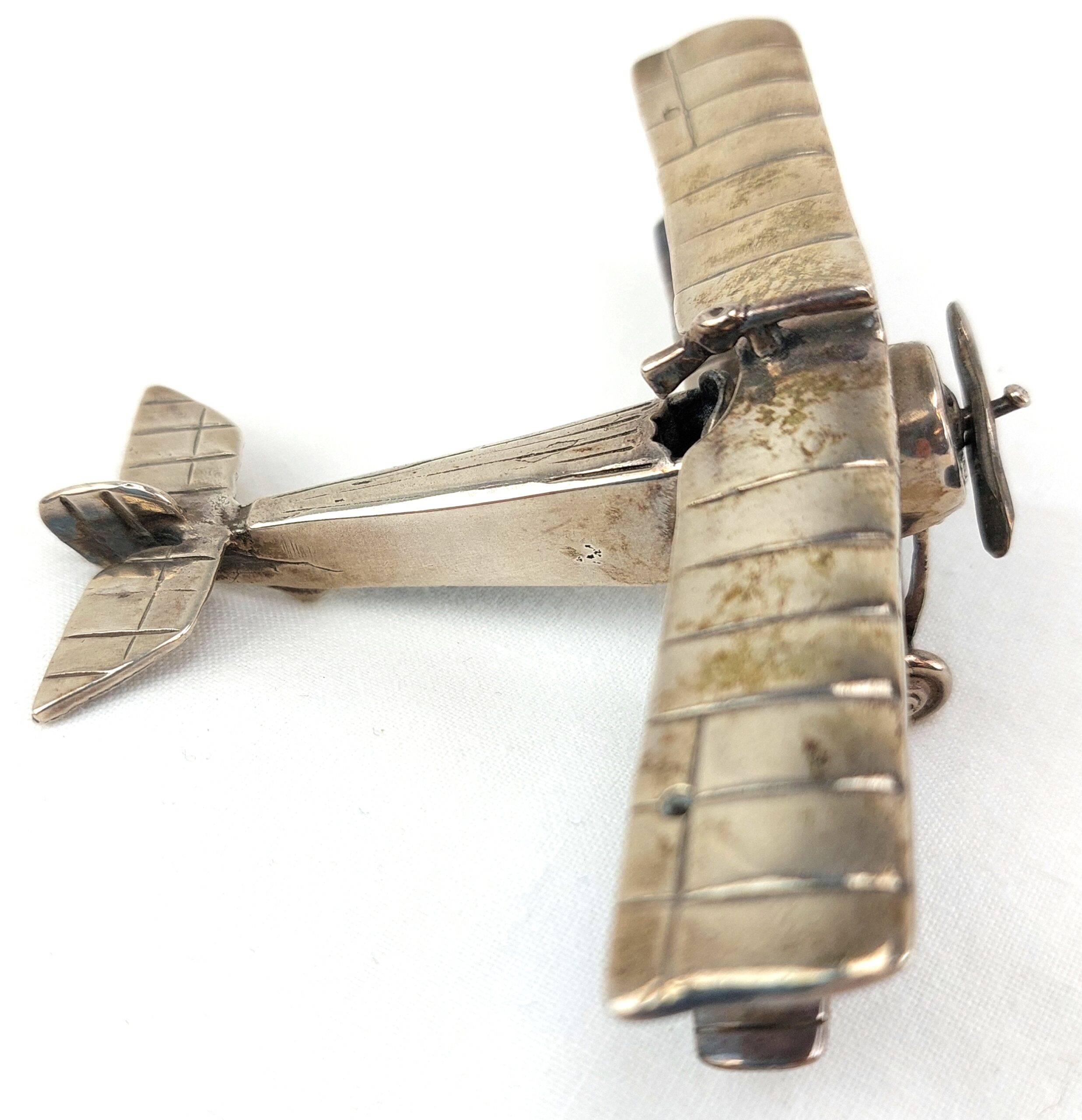 Miniature WW1 Fighter Biplane French Nieuport 17, 925 Sterling Silver - Image 5