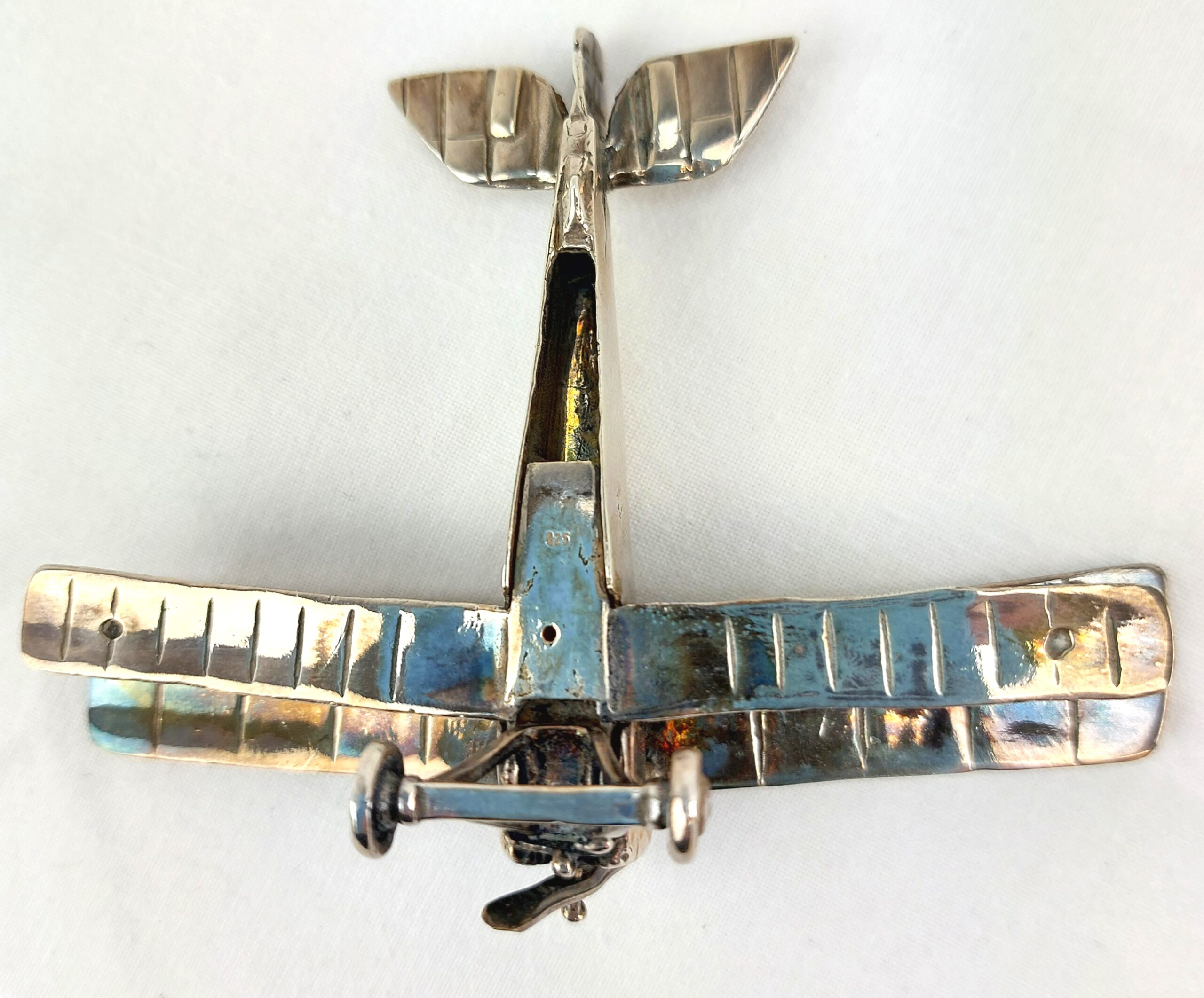 Miniature WW1 Fighter Biplane French Nieuport 17, 925 Sterling Silver - Image 6