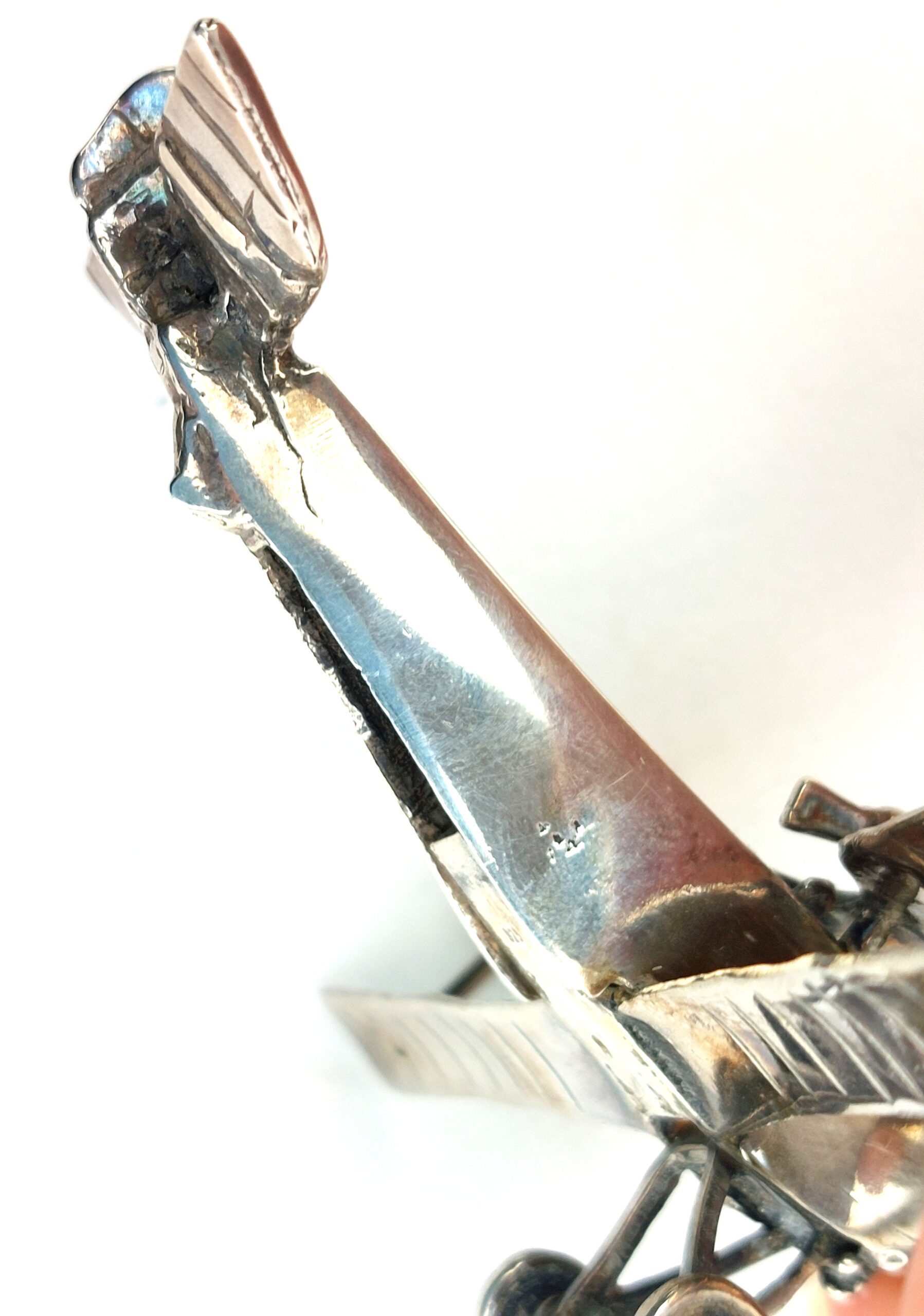 Miniature WW1 Fighter Biplane French Nieuport 17, 925 Sterling Silver - Image 9