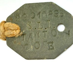 Original British, WW1, Somerset Light Infantry, Dog-Tag (22010895 S.L.I. Stanton C.O.E)