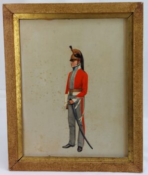 Original Framed Print by Colonel P.H Smitherman, "Major, 6th Dragoon Guards, 1818", c1962"