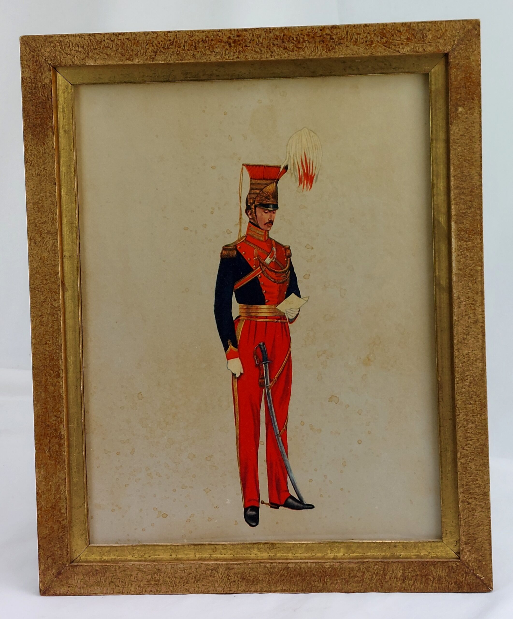Original Framed Print, by Colonel P.H Smitherman, "Officer, 12th Lancers, 1820", Published C.1962