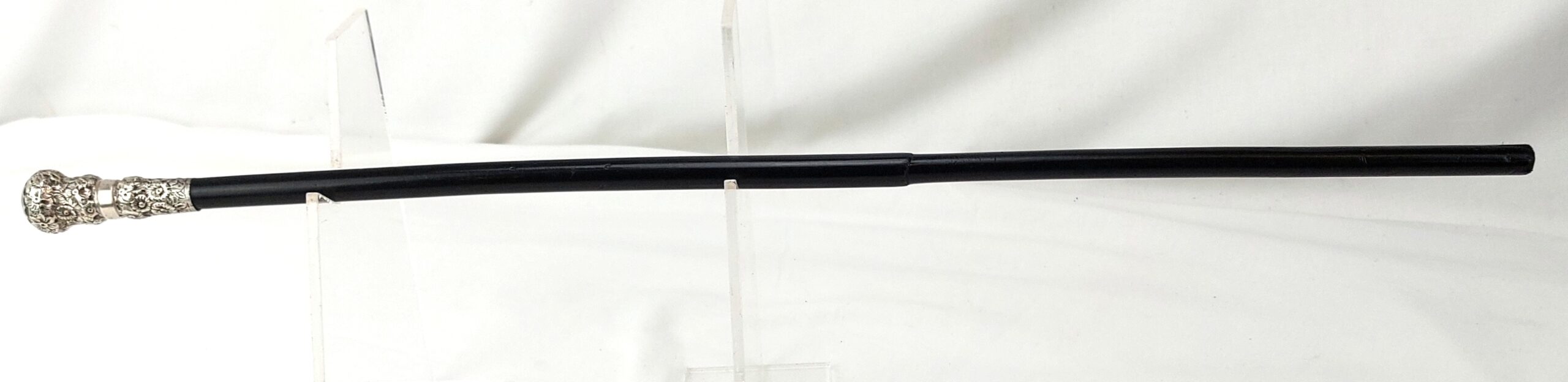 Ornate, Silver Tipped, Black, Slim, Walking Stick - Image 6