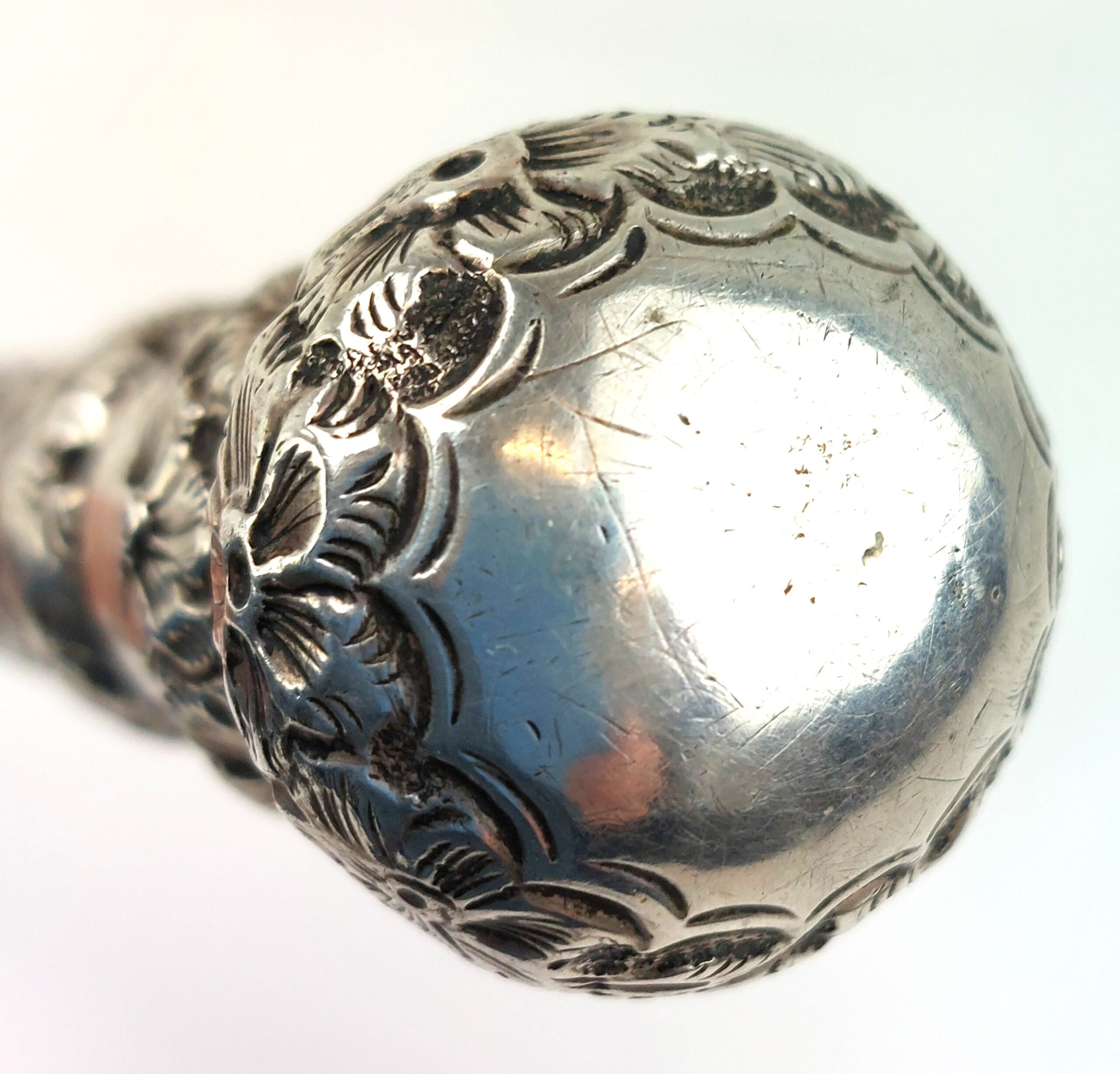 Ornate, Silver Tipped, Black, Slim, Walking Stick - Image 2