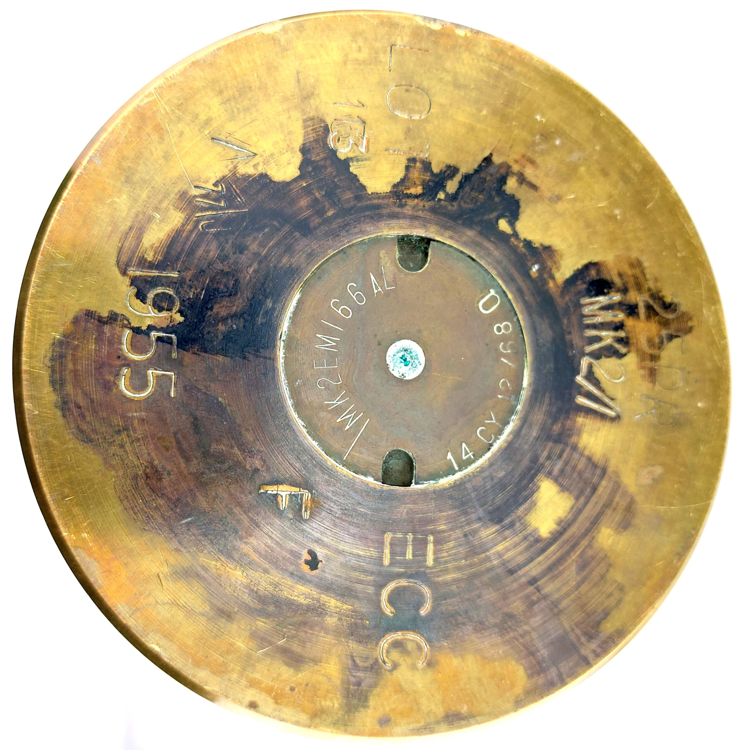 Post WW2, 1955, British 25 Pounder Brass Shell Case - Image 2