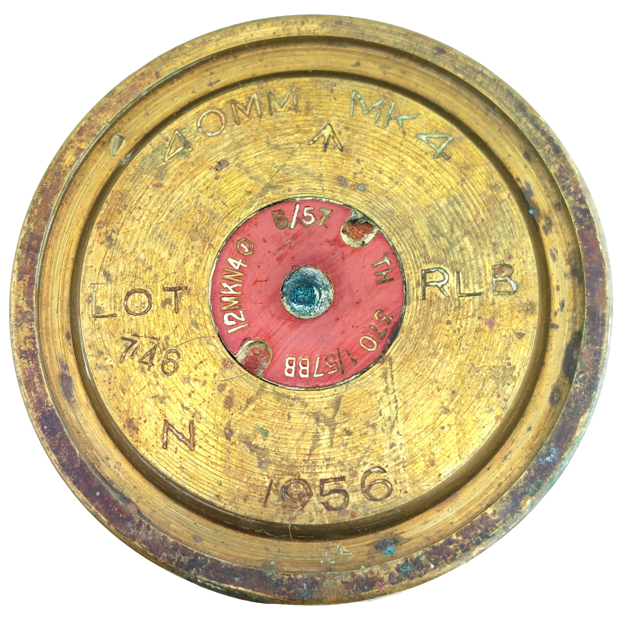 Post War, 1956, 40mm MK4 Shell Case, for Bofors Anti Aircraft Gun - Image 2