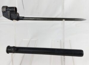 Rare, late WW2, British, No 4 MKIII Spike Bayonet by Joseph Lucas Ltd and Mark 11 Scabbard