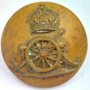 WW1, British Army, Royal Artillery, Regimental Tunic Brass Button, with Kings Crown, by Jenners & Co, London, 23mm