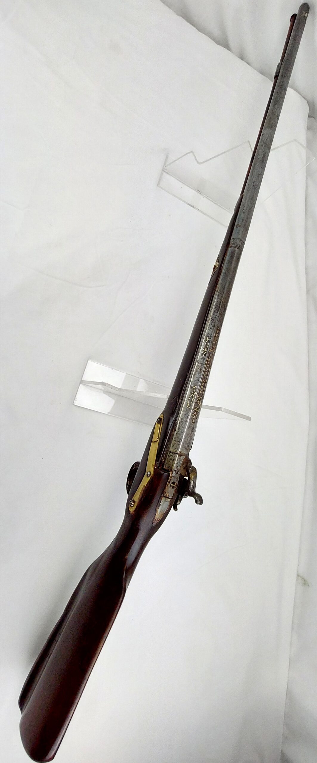 Spanish Miquelet Lock Gun, Early Percussion Musket, c1830, by Pedro Guisasola, Obsolete Calibre - Image 14