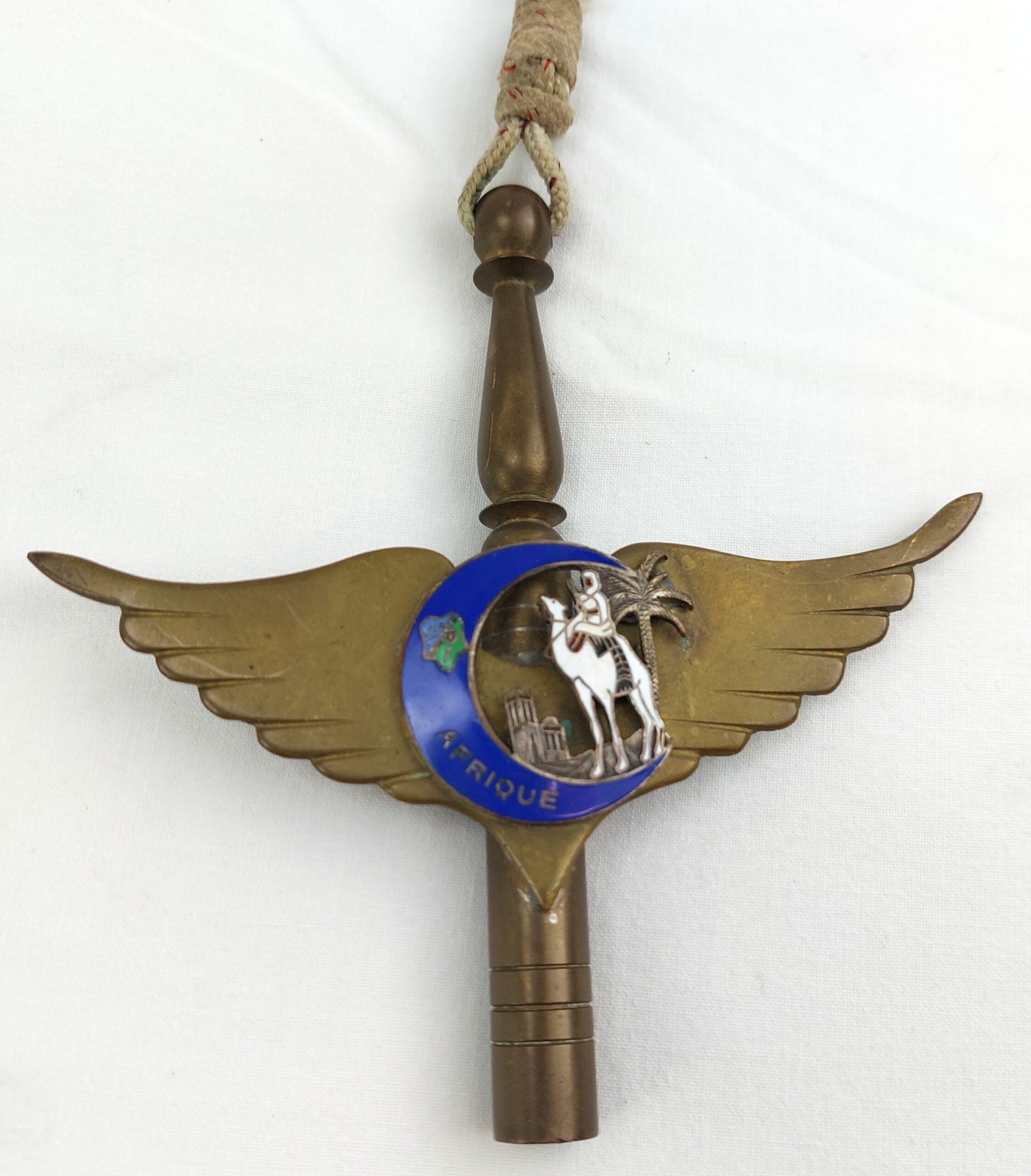 Trench Art - Brass Bullet Pendant Air Force Wings celebrating Africa
