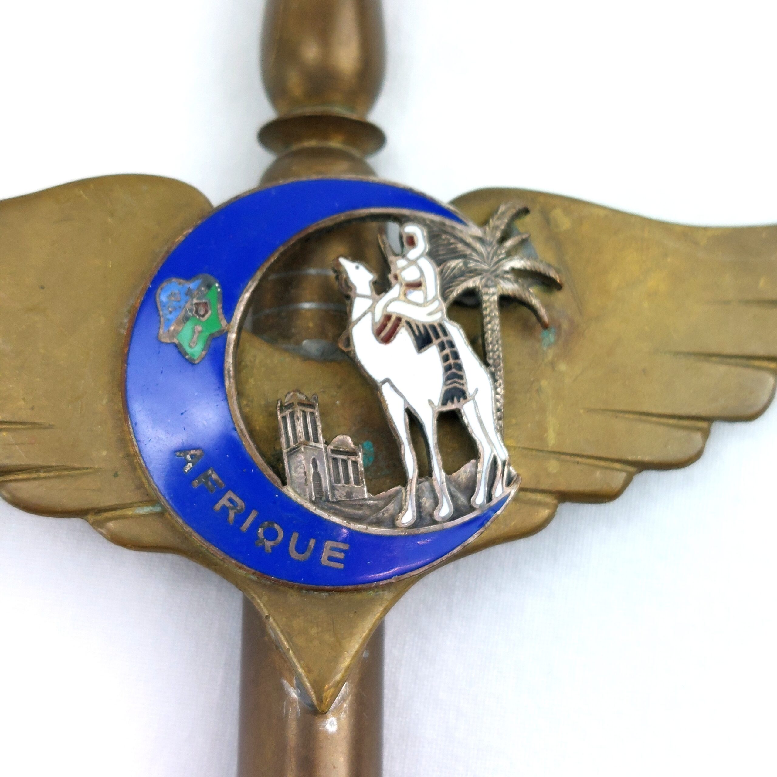 Trench Art - Brass Bullet Pendant Air Force Wings celebrating Africa - Image 2