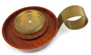 Wood and Brass, Trench Art Ashtray, with large handle