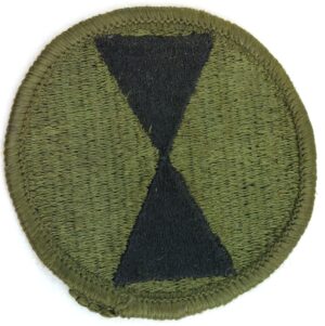 US Army, 7th Infantry Division (Hourglass Division), Embroidered Round Army Patch