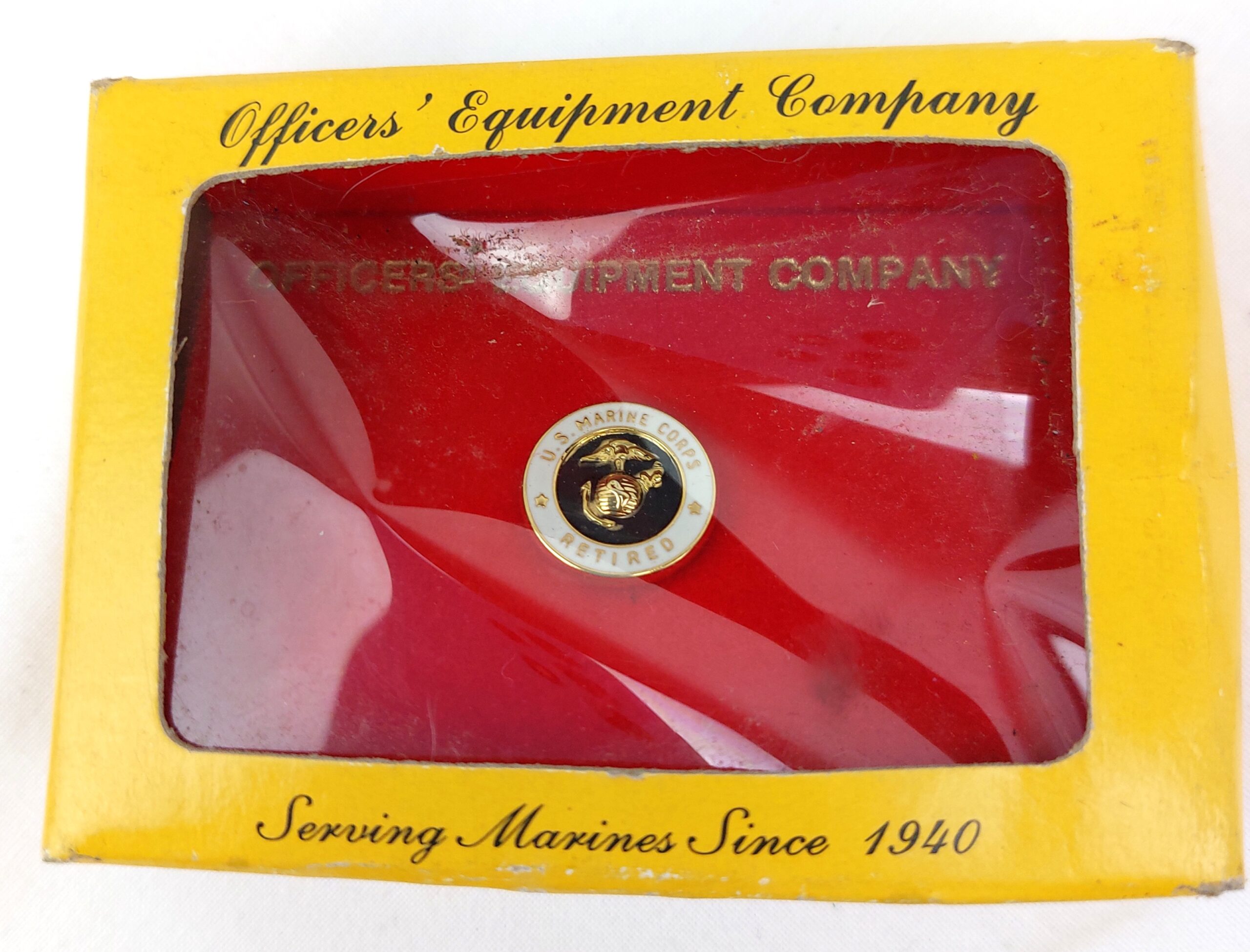 US Marine Corps, Retired Military Lapel Pin, Enamel Pin in Original Box