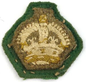 WW1, British Army Officers, Rank of Major, Cloth Insignia Crown