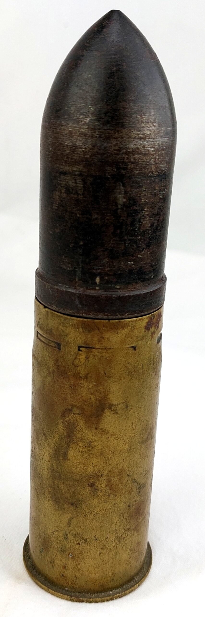 WW1, German, 37mm Shell and Shell Casing, Karlsruhe Patronefabrik 1915, Inert