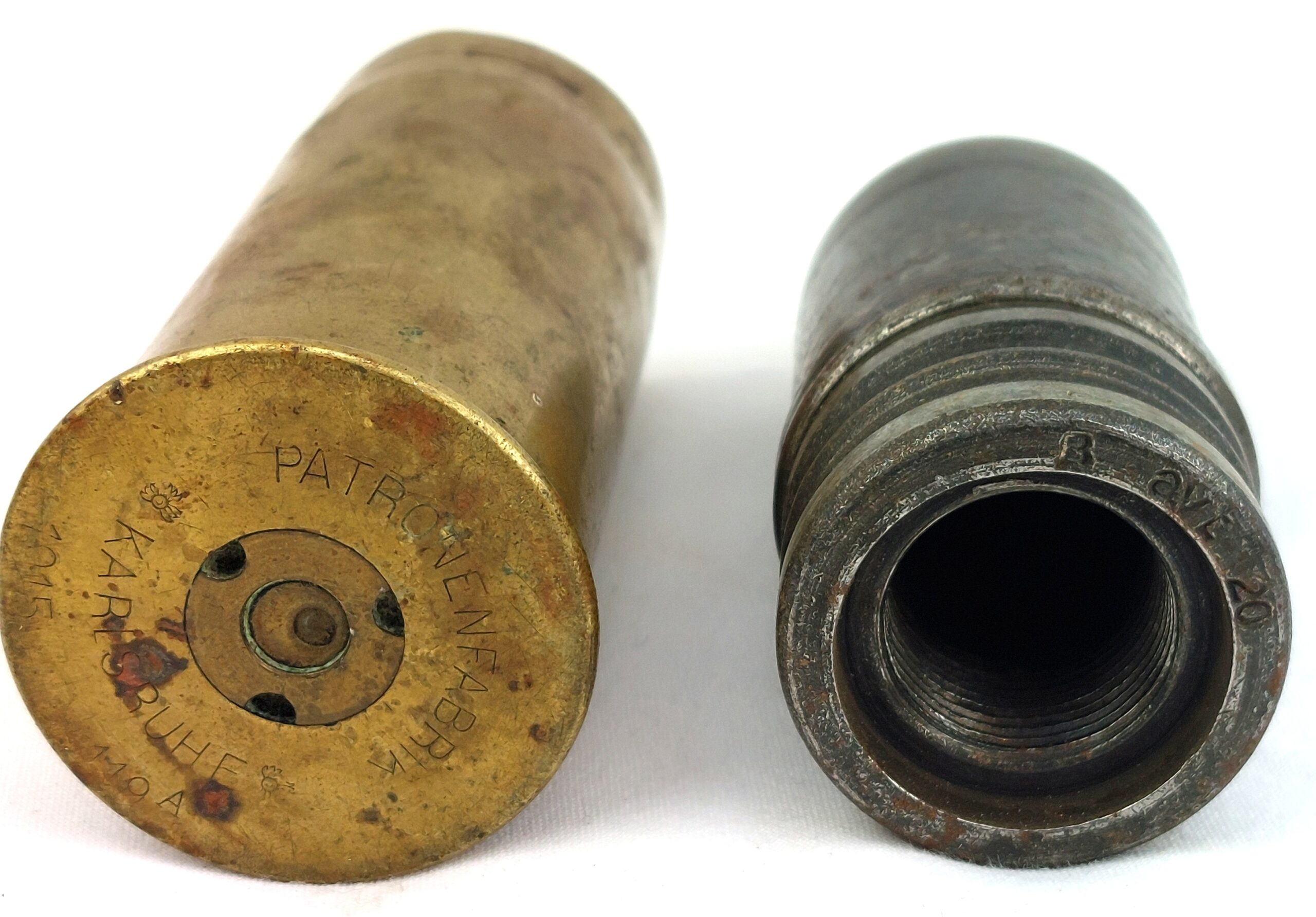 WW1, German, 37mm Shell and Shell Casing, Karlsruhe Patronefabrik 1915, Inert - Image 10
