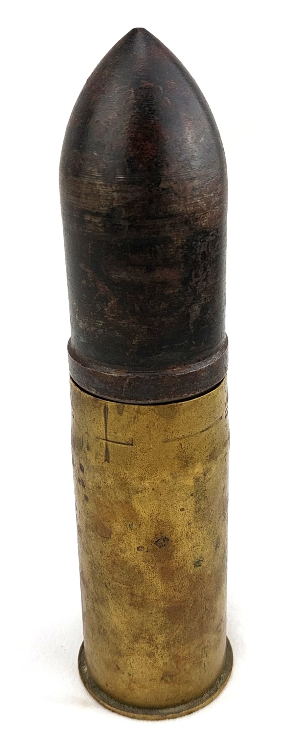 WW1, German, 37mm Shell and Shell Casing, Karlsruhe Patronefabrik 1915, Inert - Image 2