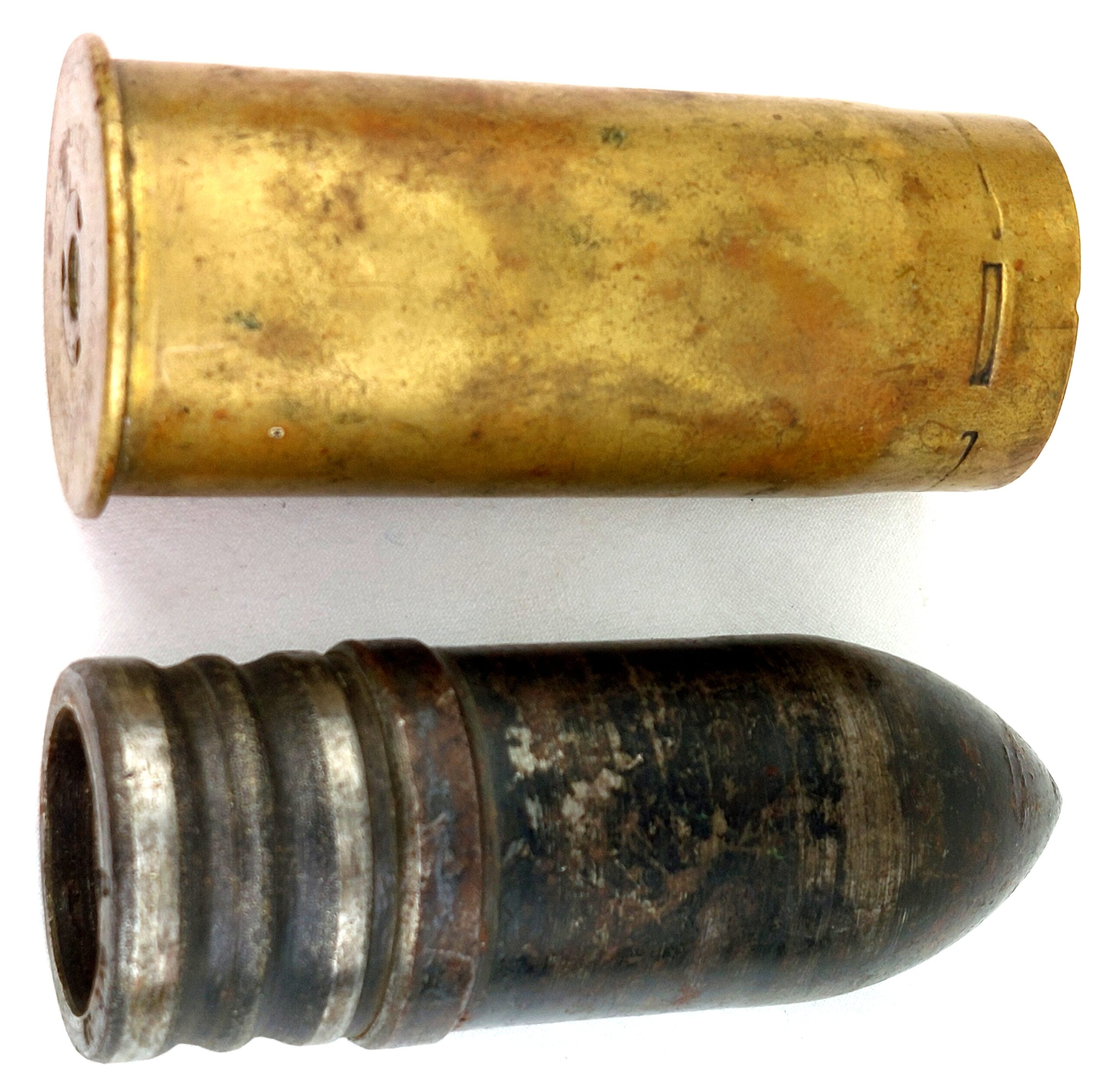 WW1, German, 37mm Shell and Shell Casing, Karlsruhe Patronefabrik 1915, Inert - Image 9
