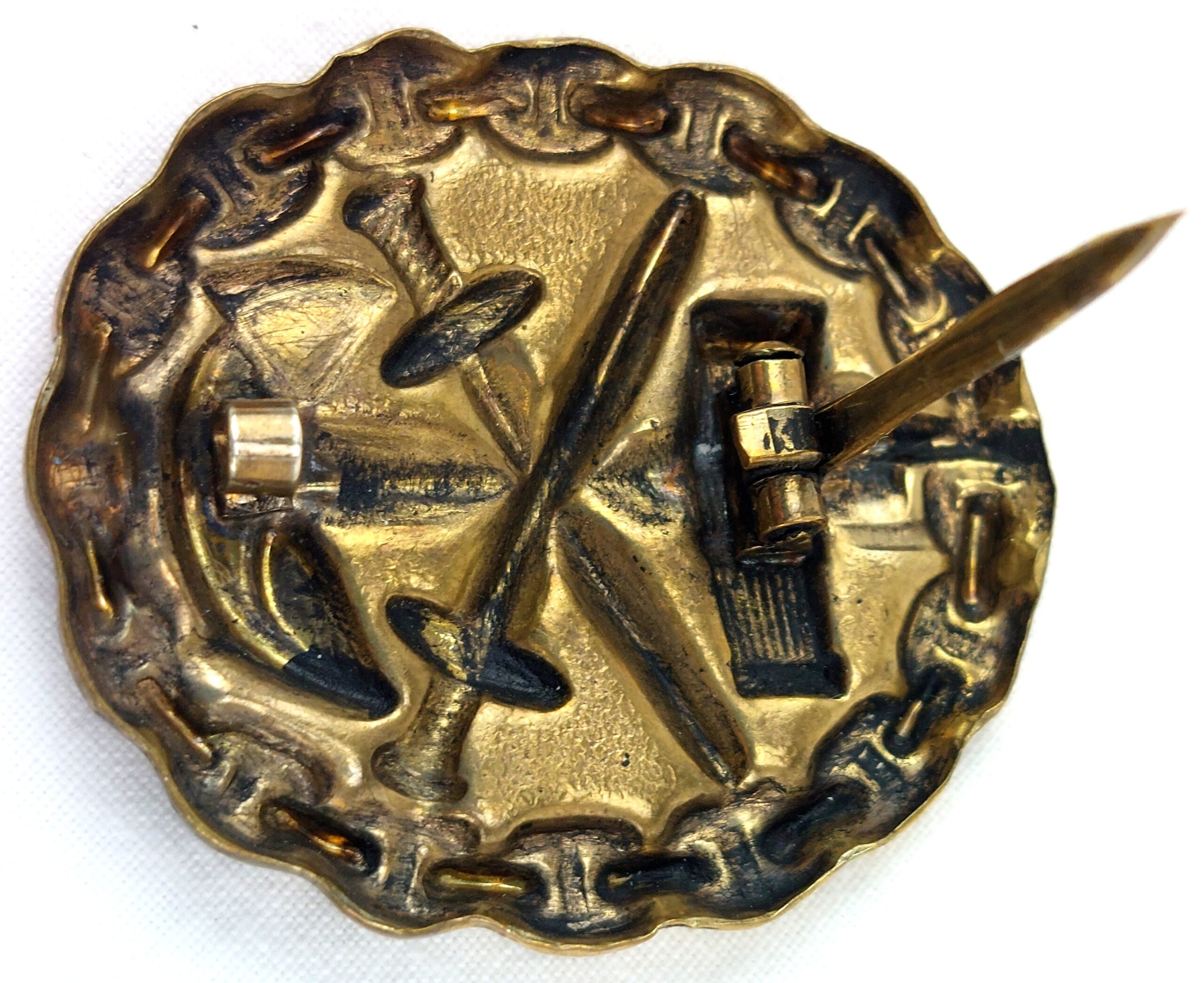 Very Rare: WW1, German, Kaiserliche Marine, Imperial Navy, Gold Model 1918 Naval Wound Badge, (Marineverwundetenabzeichen). - Image 2