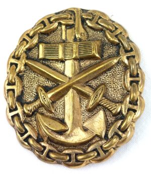 Very Rare: WW1, German, Kaiserliche Marine, Imperial Navy, Gold Model 1918 Naval Wound Badge, (Marineverwundetenabzeichen).