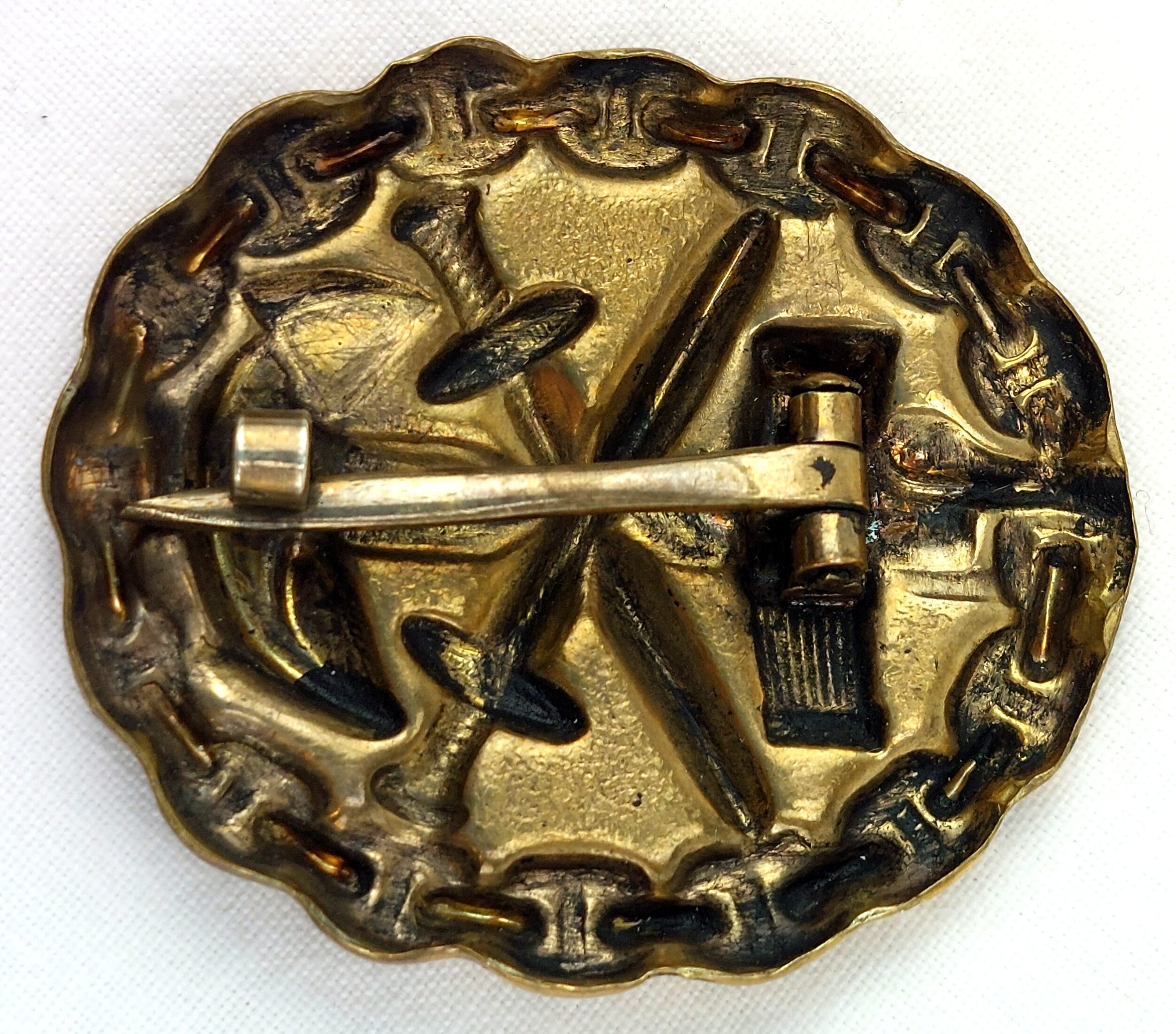 Very Rare: WW1, German, Kaiserliche Marine, Imperial Navy, Gold Model 1918 Naval Wound Badge, (Marineverwundetenabzeichen). - Image 3