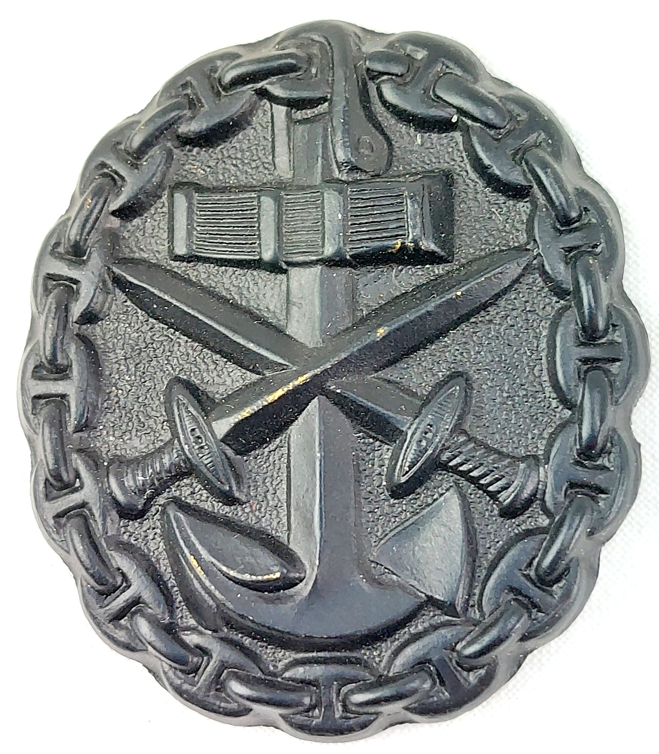 WW1, German, Kaiserliche Marine, Imperial Navy, Black Model 1918 Naval Wound Badge, (Marineverwundetenabzeichen)