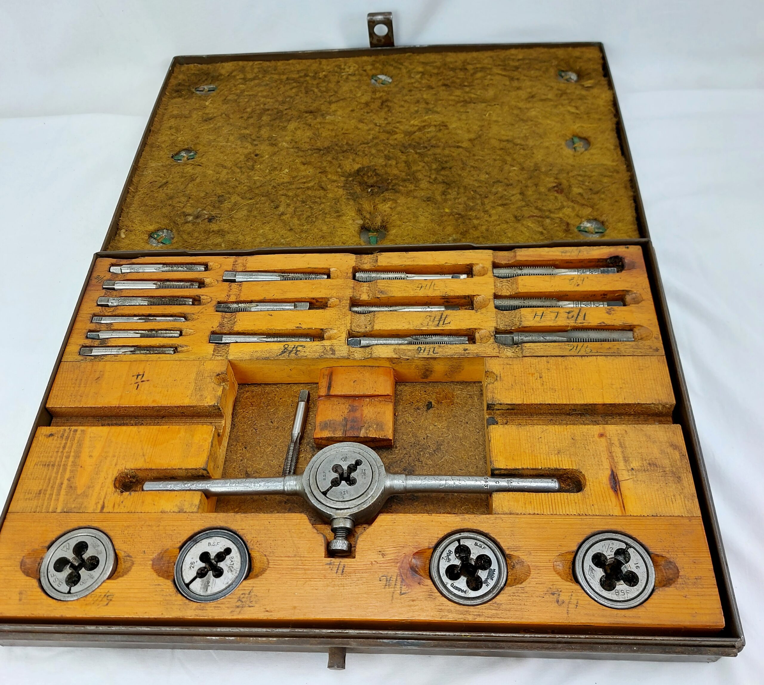 WW2, British Army, 1943, R.A.L.C, Metal Tool Box, Tap & Die Set - Image 9
