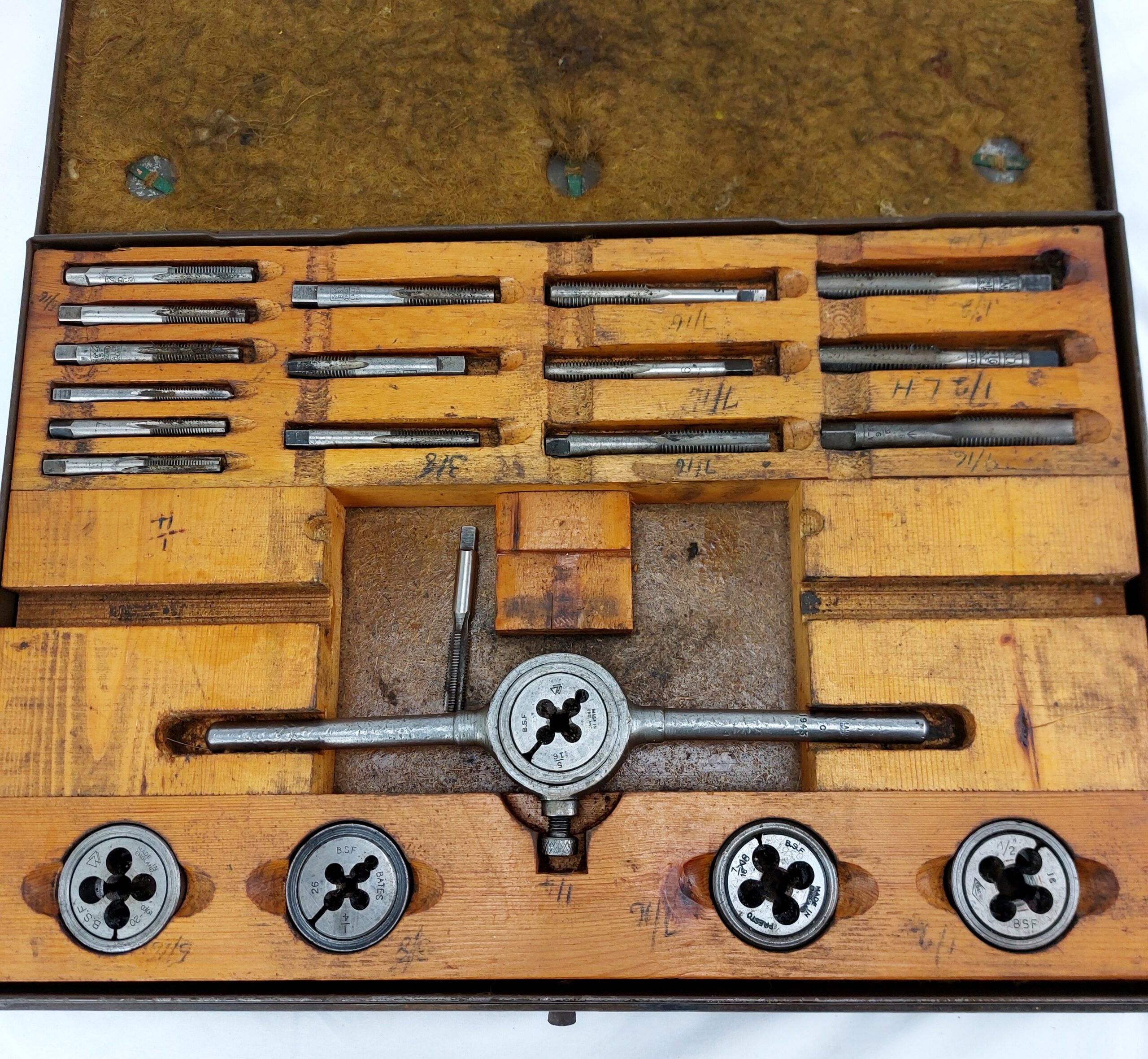 WW2, British Army, 1943, R.A.L.C, Metal Tool Box, Tap & Die Set - Image 11