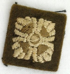 WW1/WW2, British Army Officers, Rank of 2nd Lieutenant, RAC, Cloth Insignia Pip