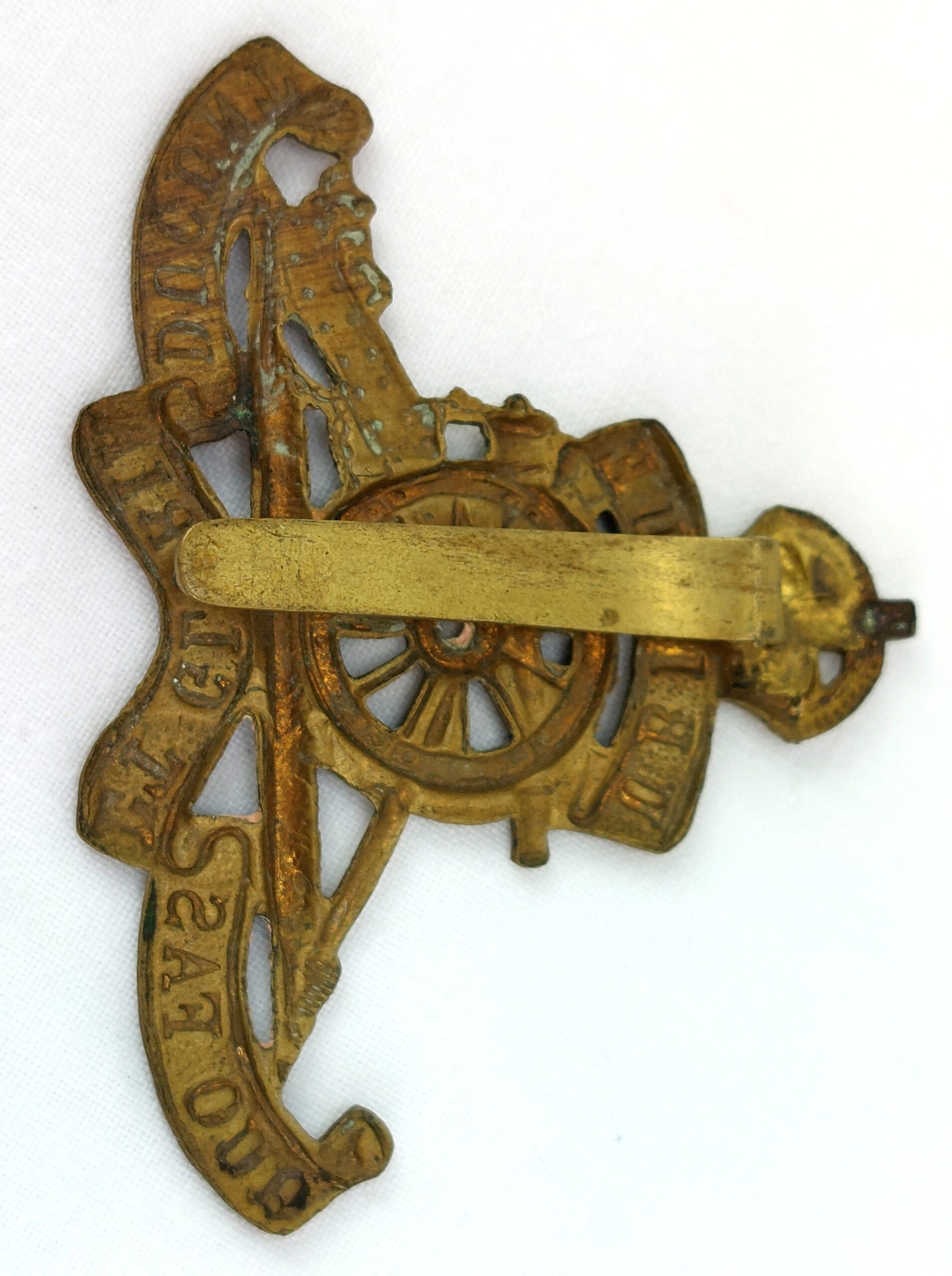 WW2, British Army, Royal Artillery Officers Slider Cap Badge, Featuring The Kings Crown - Image 2