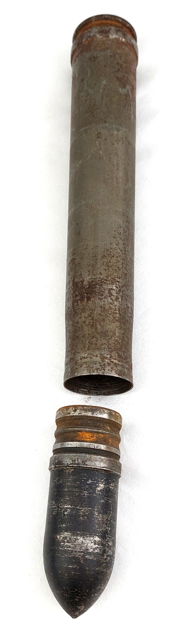 WW2, German, 3.7cm Shell and Flak 18 Shell Casing. Dated 1944, Inert - Image 4