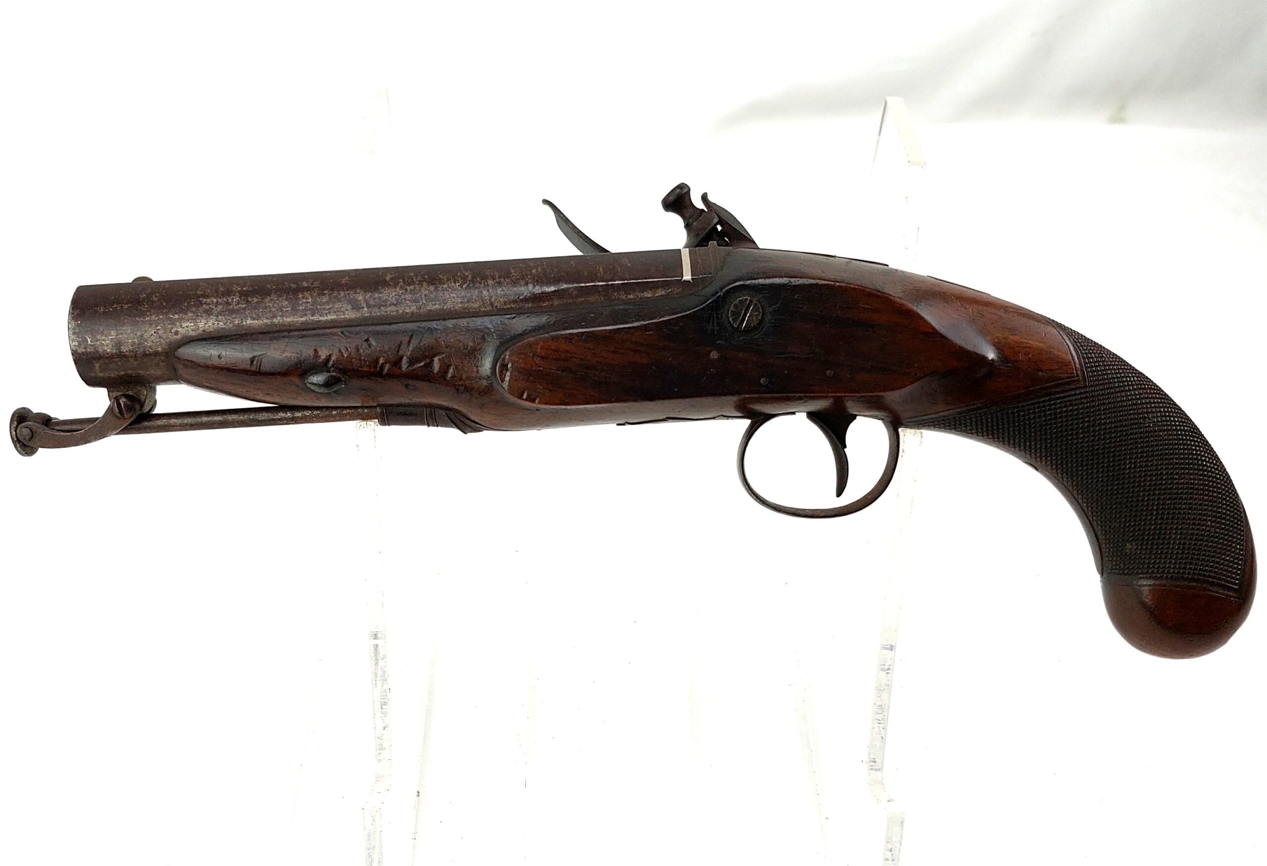 British, circa 1800, 11 Bore Flintlock Manstopper Pistol, by Smith London. Obsolete Calibre - Image 10