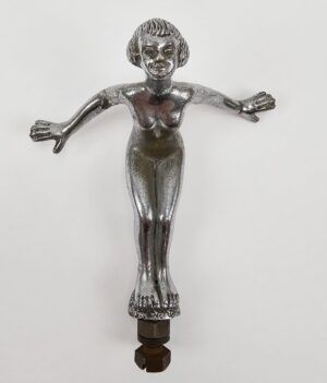 1930's Art Deco Chromed Nymph Car Mascot