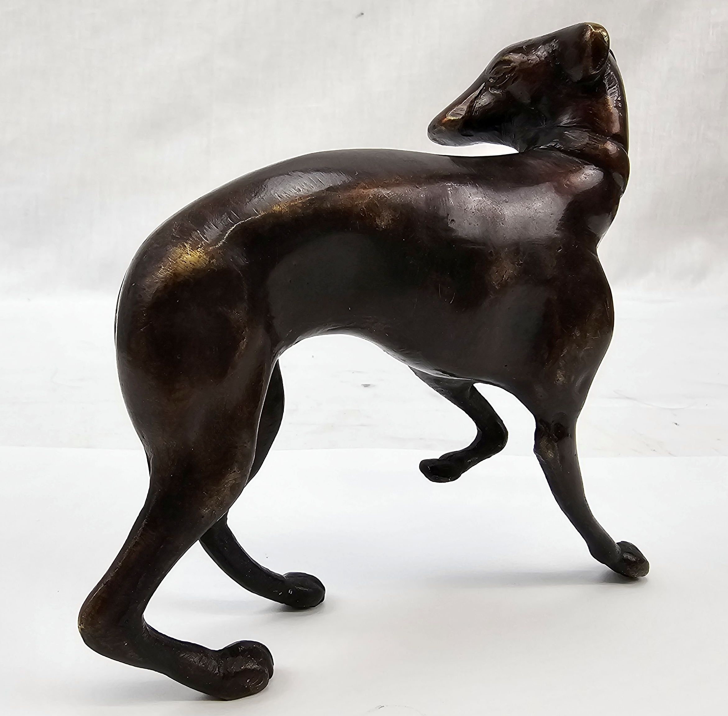 Art Deco Bronze Figurine Of A Greyhound Dog - Image 2