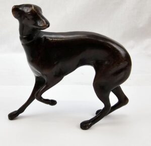 Art Deco Bronze Figurine Of A Greyhound Dog