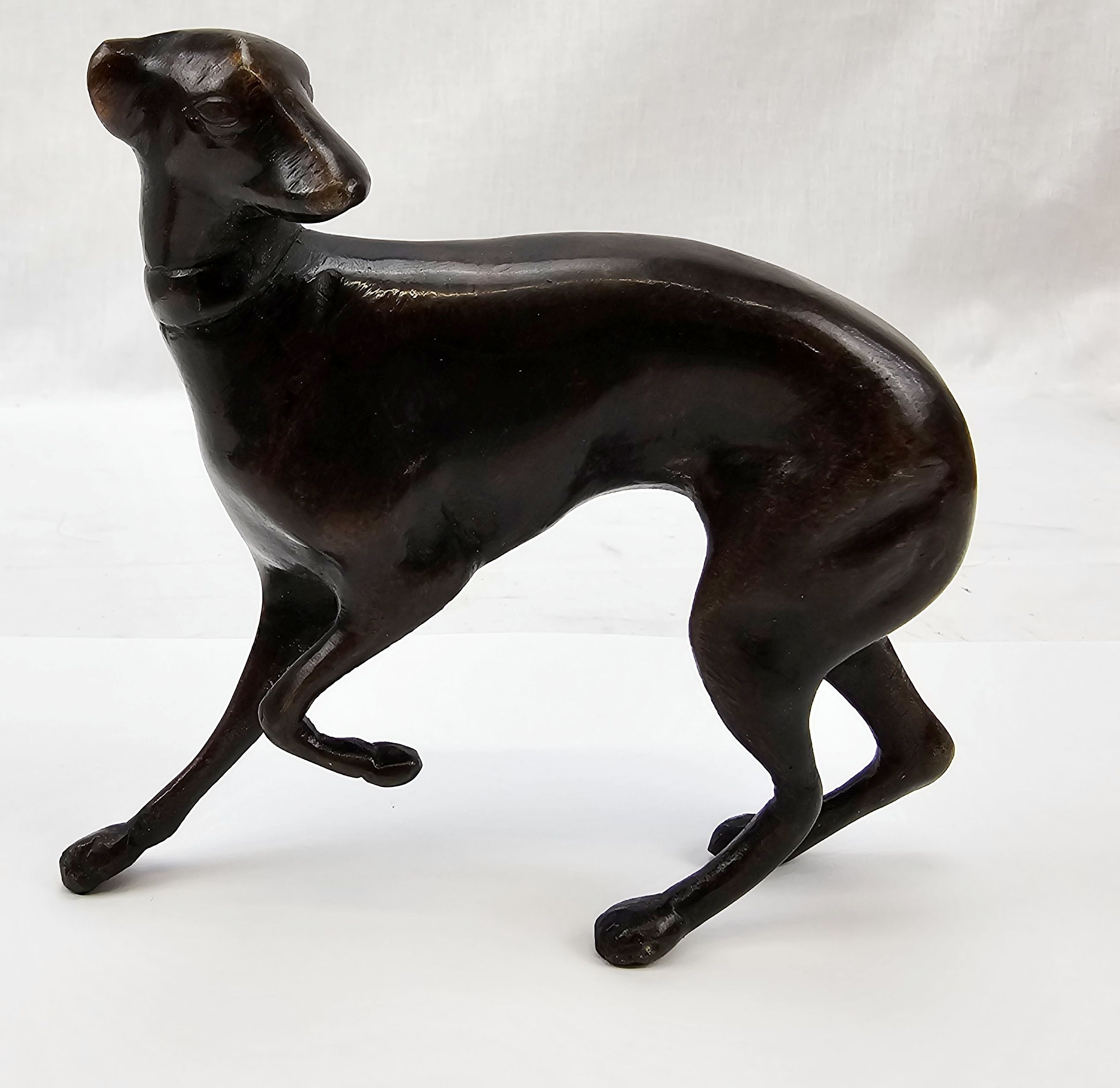 Art Deco Bronze Figurine Of A Greyhound Dog