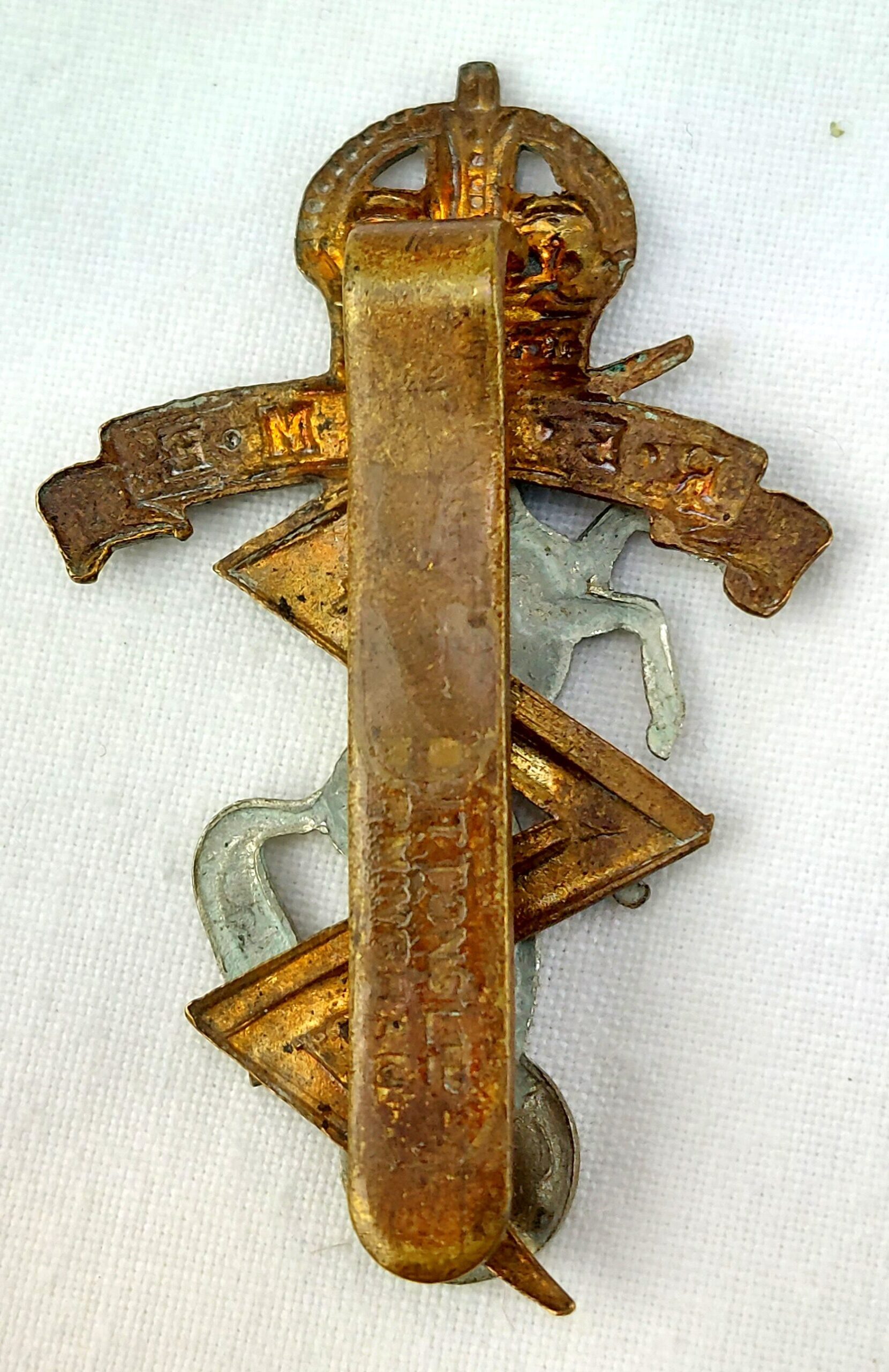 British, WW2, Royal Electrical & Mechanical Engineering (R.E.M.E., REME), King's Crown, Cap Badge, by Buttons Ltd Birmingham - Image 3