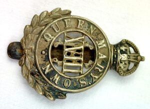 British, WW1, Queen Mary's Own, (18th Royal Hussars), Cap Badge