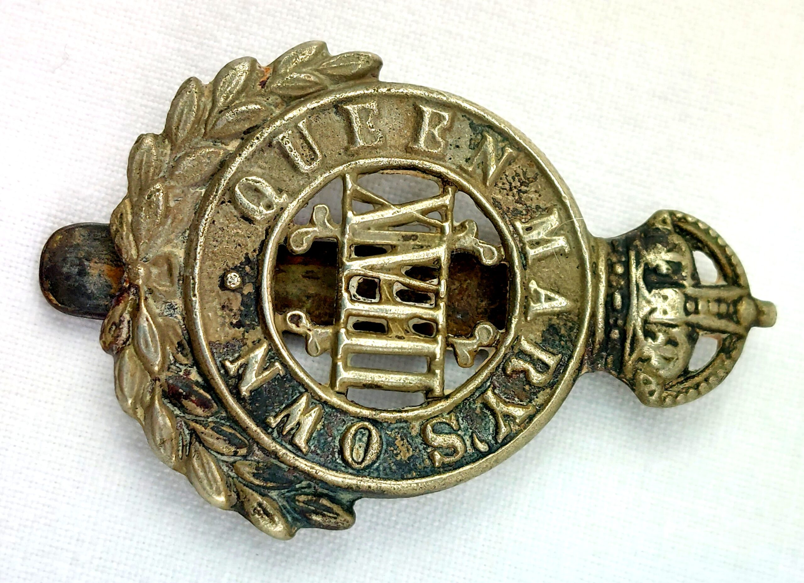 British, WW1, Queen Mary's Own, (18th Royal Hussars), Cap Badge